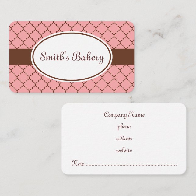 Pink Chocolate Pattern Business Card (Front/Back)