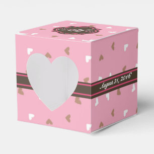 Pink & Chocolate Personalised Wedding Favour Box