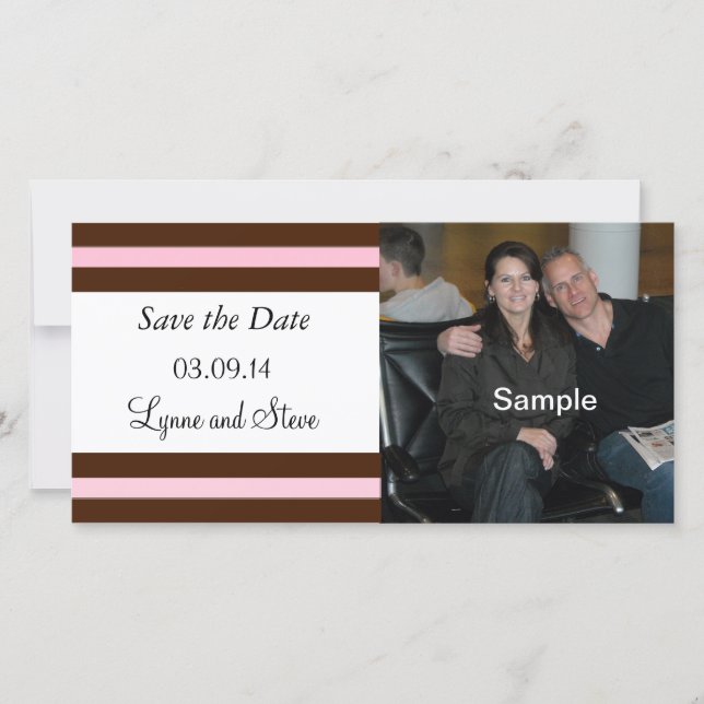 Pink Chocolate Save the Date Announcement (Front)