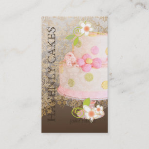 Pink + Chocolate Wedding Cake/Bakery/pâtisserie Business Card