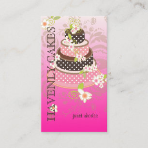 Pink + Chocolate Wedding Cake/Bakery/pâtisserie Business Card