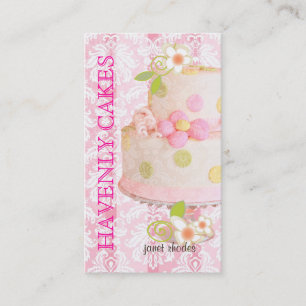 Pink + Chocolate Wedding Cake/Bakery/pâtisserie Business Card