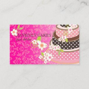 Pink + Chocolate Wedding Cake/Bakery/pâtisserie Business Card