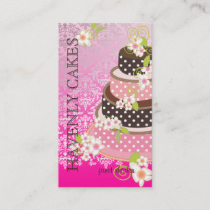 Pink + Chocolate Wedding Cake/Bakery/pâtisserie Business Card