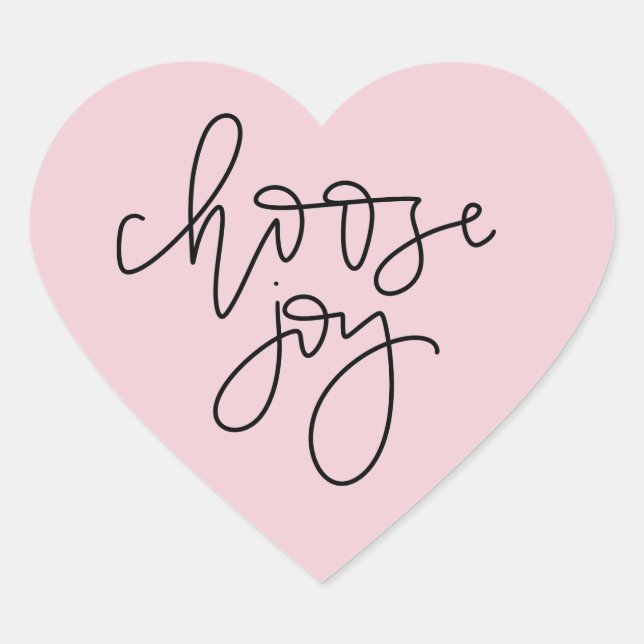 Pink "Choose Joy" Calligraphy Sticker (Front)
