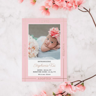 Pink Chosen Loved Introducing Adopted Baby Girl