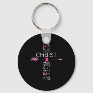 Pink Christian Breast Cancer Cross Religious Bible Key Ring