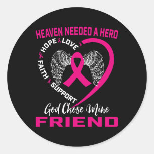 Pink Christian Breast Cancer In Memory Of My Frien Classic Round Sticker
