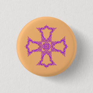 Pink Christian Cross 3 Cm Round Badge