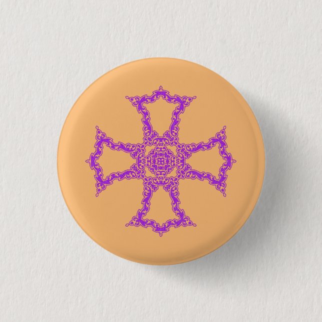 Pink Christian Cross Modern Aesthetic Art 3 Cm Round Badge (Front)