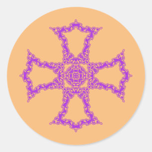 Pink Christian Cross Modern Aesthetic Art Classic Round Sticker