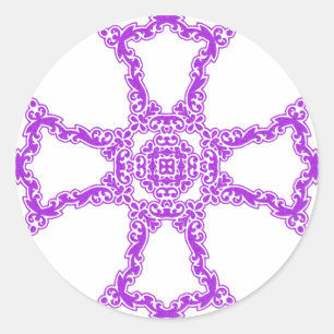 Pink Christian Cross Modern Aesthetic Art Classic Round Sticker