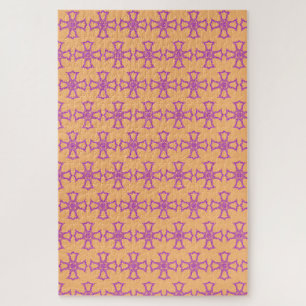 Pink Christian Cross Modern Aesthetic Art Jigsaw Puzzle