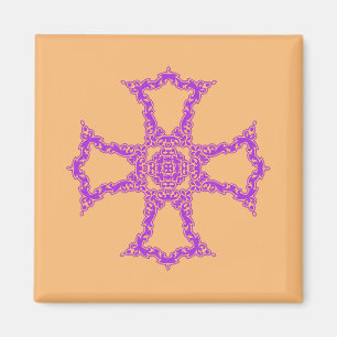 Pink Christian Cross Modern Aesthetic Art Magnet