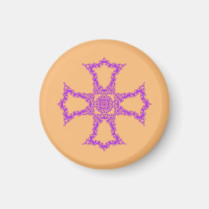 Pink Christian Cross Modern Aesthetic Art Magnet