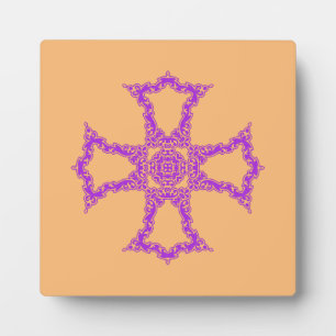 Pink Christian Cross Modern Aesthetic Art Plaque