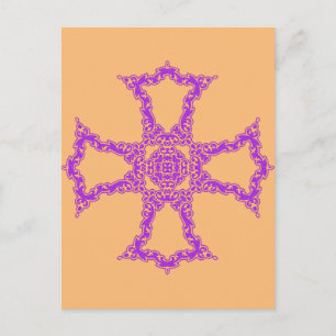 Pink Christian Cross Modern Aesthetic Art Postcard