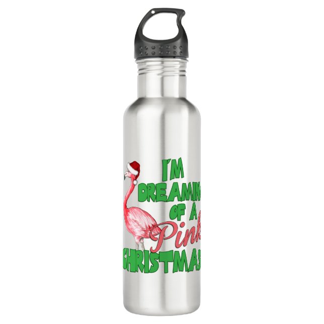 Pink Christmas 710 Ml Water Bottle (Front)