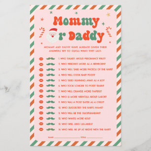 Pink Christmas Baby Shower Guess Who Game