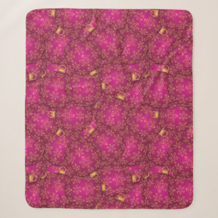 Pink Christmas balls Sherpa Blanket