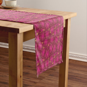 Pink Christmas balls Short Table Runner
