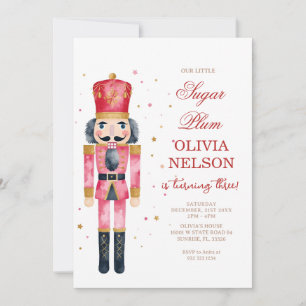 Pink Christmas Birthday Sugar Plum Fairy Invitation