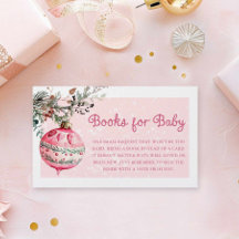 Pink Christmas Books for Baby Enclosure Card