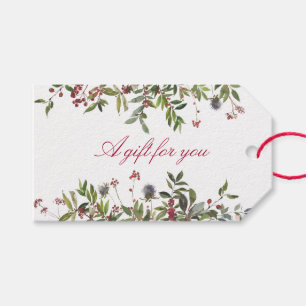 Pink Christmas Border Holiday Gift Tag