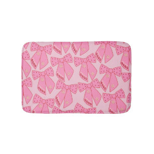 Pink Christmas Bows Bath Mat