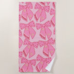 Pink Christmas Bows Beach Towel<br><div class="desc">Colourful Christmas Bows - Coquette Ribbons – Pink.</div>