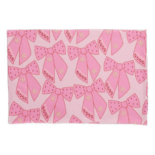 Pink Christmas Bows Pillowcase