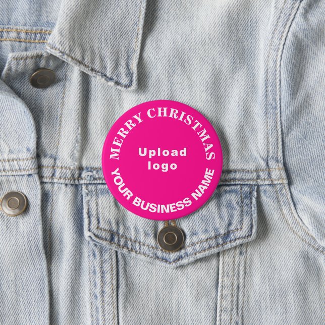 Pink Christmas Business Round Shape Button (In Situ)