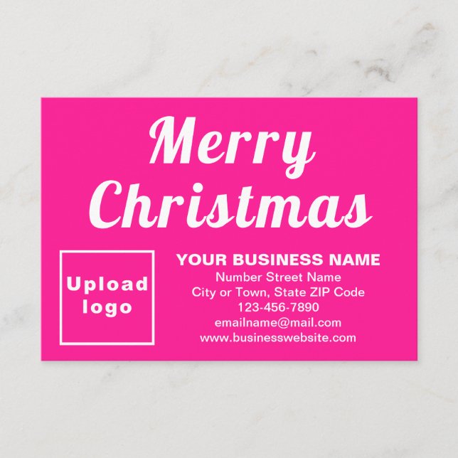 Pink | Christmas | Business | Small Flat Greeting Card (Front)