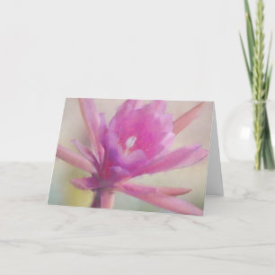 Pink Christmas Cactus Flower Art Note Card