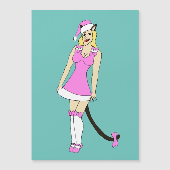 Pink Christmas catgirl (Front)
