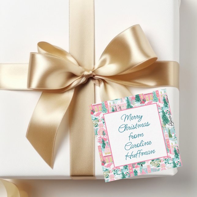 Pink Christmas Churches Gift Enclosure Card (Creator Uploaded)