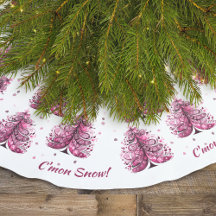 Pink Christmas C'mon Snow Whimsical Tree