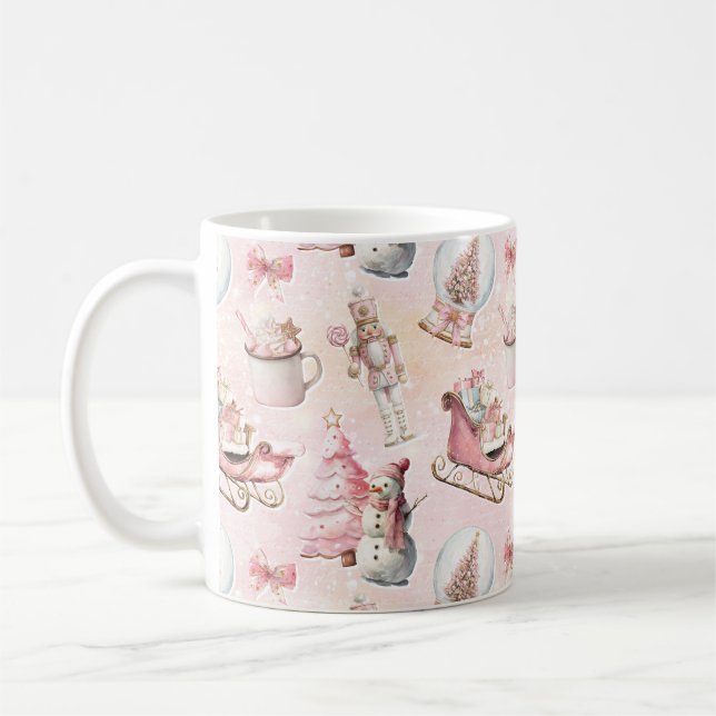 Pink Christmas Coffee Mug (Left)