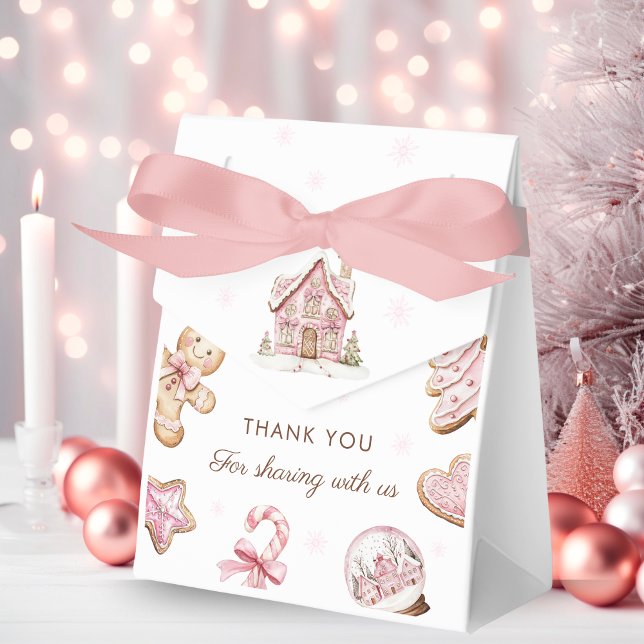 Pink Christmas Cookie Baby Shower Gift Favour Box (Creator Uploaded)