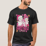 Pink Christmas Crew Snowman With Candy Cane Xmas H T-Shirt<br><div class="desc">Pink Christmas Crew Snowman With Candy Cane Xmas Holiday Sweatshirt</div>