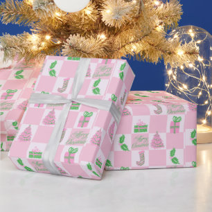 Pink Christmas Decoration Wrapping Paper