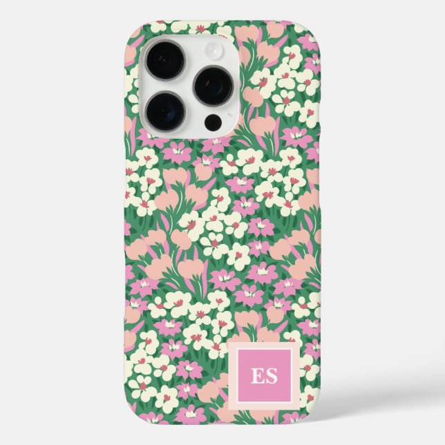 Pink Christmas Dogs Personalised Girl Monogram Case-Mate iPhone Case (Back)