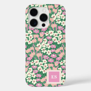 Pink Christmas Dogs Personalized Girl Monogram iPhone 16 Pro Case