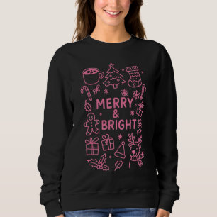 Pink Christmas Doodle Holiday Joy Sweatshirt