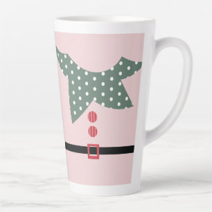 Pink Christmas Elf Suit Holiday Party    Latte Mug