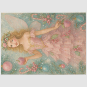 Pink Christmas Fairy with Candy Ornaments Tissue Paper