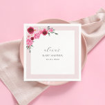 Pink Christmas Floral | Winter Girl Baby Shower Napkin<br><div class="desc">Celebrate your baby shower with these vibrant,  Christmas style pink floral napkins,  featuring gorgeous floral combination,  delicate script and custom text of your choice. Easily add your own details by clicking on the "personalise" option.</div>