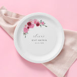 Pink Christmas Floral | Winter Girl Baby Shower Paper Plate<br><div class="desc">Celebrate your baby shower with these vibrant,  Christmas style pink floral paper plates,  featuring gorgeous floral combination,  delicate script and custom text of your choice. Easily add your own details by clicking on the "personalise" option.</div>