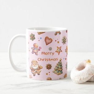 Pink Christmas Fun Cute Gingerbread Coffee Mug