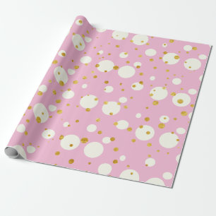 Pink Christmas Geometric design Dotty Wrapping Paper